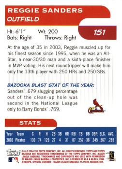 2004 Bazooka - Red Chunks #151 Reggie Sanders Back