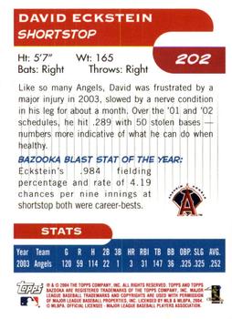 2004 Bazooka - Red Chunks #202 David Eckstein Back