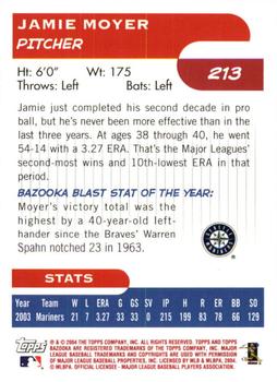 2004 Bazooka - Red Chunks #213 Jamie Moyer Back