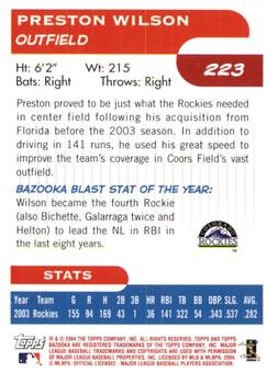 2004 Bazooka - Red Chunks #223 Preston Wilson Back