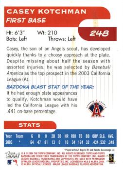 2004 Bazooka - Red Chunks #248 Casey Kotchman Back