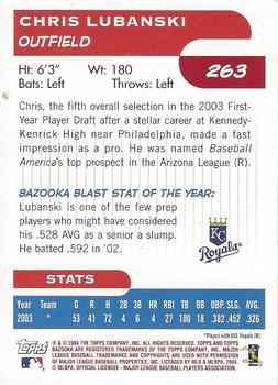 2004 Bazooka - Red Chunks #263 Chris Lubanski Back