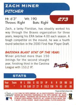 2004 Bazooka - Red Chunks #273 Zach Miner Back