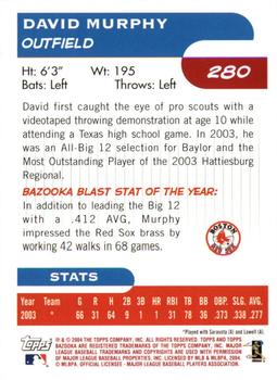 2004 Bazooka - Red Chunks #280 David Murphy Back
