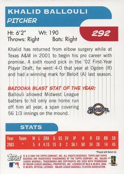 2004 Bazooka - Red Chunks #292 Khalid Ballouli Back