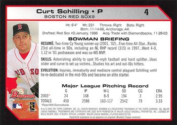 2004 Bowman - 1st Edition #4 Curt Schilling Back