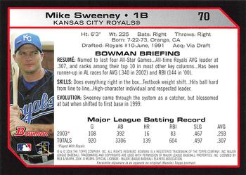 2004 Bowman - 1st Edition #70 Mike Sweeney Back