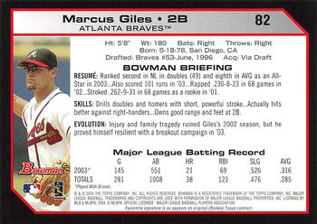 2004 Bowman - 1st Edition #82 Marcus Giles Back