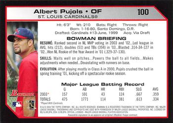 2004 Bowman - 1st Edition #100 Albert Pujols Back