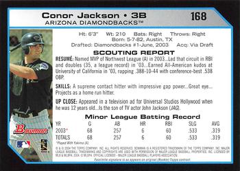 2004 Bowman - 1st Edition #168 Conor Jackson Back