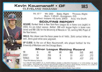 2004 Bowman - 1st Edition #183 Kevin Kouzmanoff Back