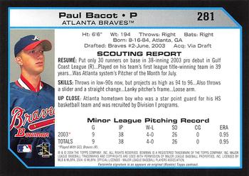 2004 Bowman - 1st Edition #281 Paul Bacot Back
