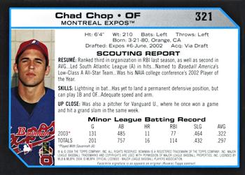 2004 Bowman - 1st Edition #321 Chad Chop Back