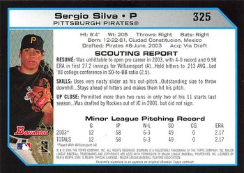 2004 Bowman - 1st Edition #325 Sergio Silva Back