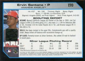 2004 Bowman - Autographs #170 Ervin Santana Back