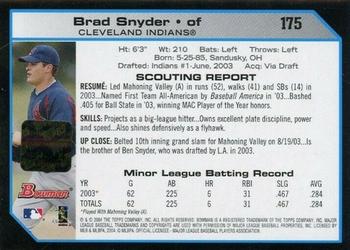 2004 Bowman - Autographs #175 Brad Snyder Back