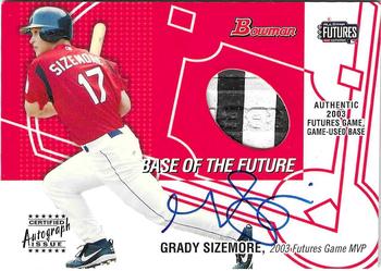 2004 Bowman - Base of the Future Autograph #FGAB-GS Grady Sizemore Front