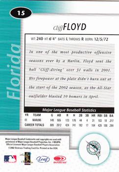 2002 Leaf Certified #15 Cliff Floyd Back
