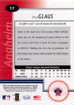 2002 Leaf Certified #17 Troy Glaus Back
