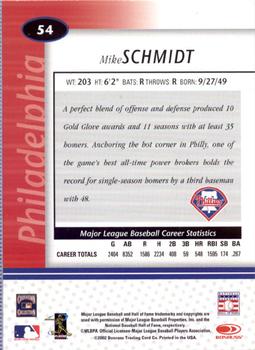 2002 Leaf Certified #54 Mike Schmidt Back