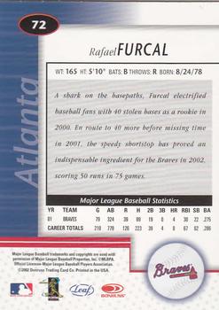 2002 Leaf Certified #72 Rafael Furcal Back