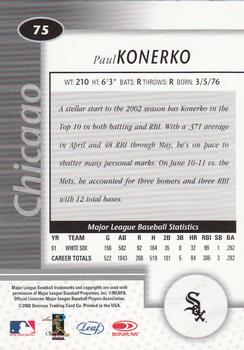 2002 Leaf Certified #75 Paul Konerko Back