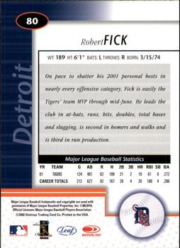 2002 Leaf Certified #80 Robert Fick Back