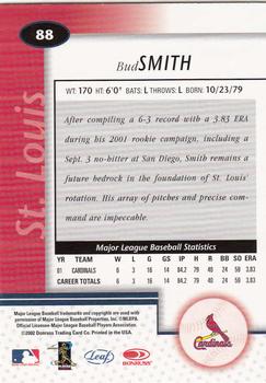 2002 Leaf Certified #88 Bud Smith Back
