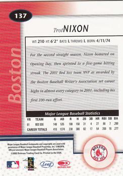 2002 Leaf Certified #137 Trot Nixon Back