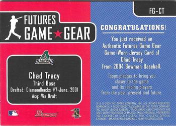 2004 Bowman - Futures Game Gear Jersey Relics #FG-CT Chad Tracy Back