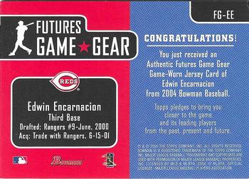 2004 Bowman - Futures Game Gear Jersey Relics #FG-EE Edwin Encarnacion Back