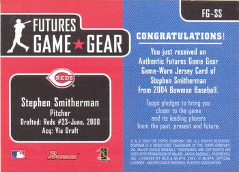 2004 Bowman - Futures Game Gear Jersey Relics #FG-SS Stephen Smitherman Back