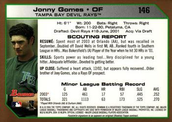 2004 Bowman - Gold #146 Jonny Gomes Back