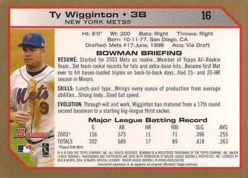 2004 Bowman - Gold #16 Ty Wigginton Back