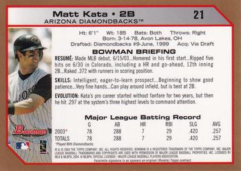 2004 Bowman - Gold #21 Matt Kata Back