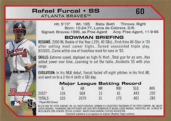 2004 Bowman - Gold #60 Rafael Furcal Back