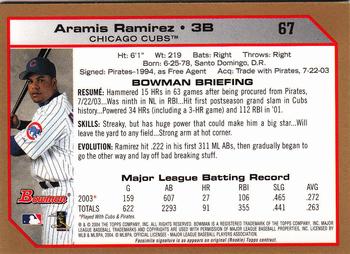 2004 Bowman - Gold #67 Aramis Ramirez Back