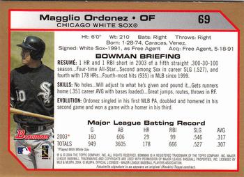 2004 Bowman - Gold #69 Magglio Ordonez Back
