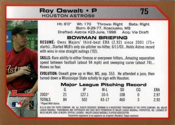 2004 Bowman - Gold #75 Roy Oswalt Back