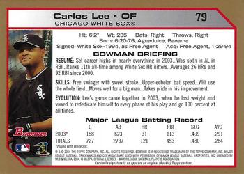 2004 Bowman - Gold #79 Carlos Lee Back