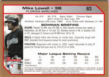 2004 Bowman - Gold #83 Mike Lowell Back