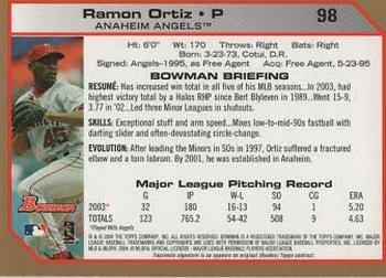 2004 Bowman - Gold #98 Ramon Ortiz Back