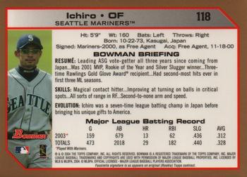 2004 Bowman - Gold #118 Ichiro Back