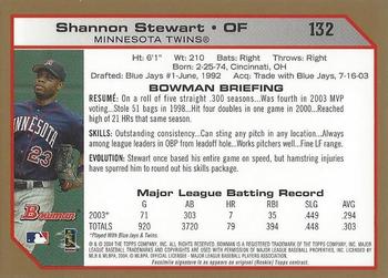 2004 Bowman - Gold #132 Shannon Stewart Back