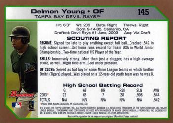 2004 Bowman - Gold #145 Delmon Young Back