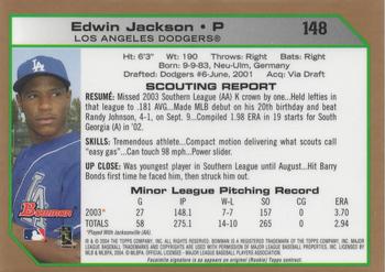 2004 Bowman - Gold #148 Edwin Jackson Back