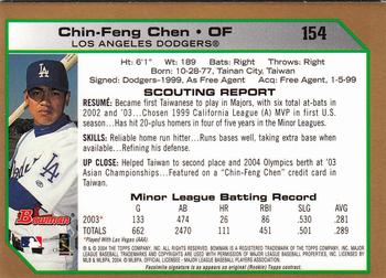 2004 Bowman - Gold #154 Chin-Feng Chen Back
