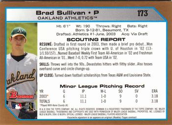 2004 Bowman - Gold #173 Brad Sullivan Back