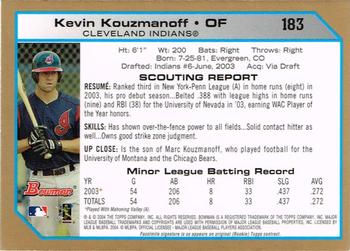 2004 Bowman - Gold #183 Kevin Kouzmanoff Back