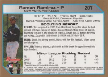 2004 Bowman - Gold #207 Ramon Ramirez Back